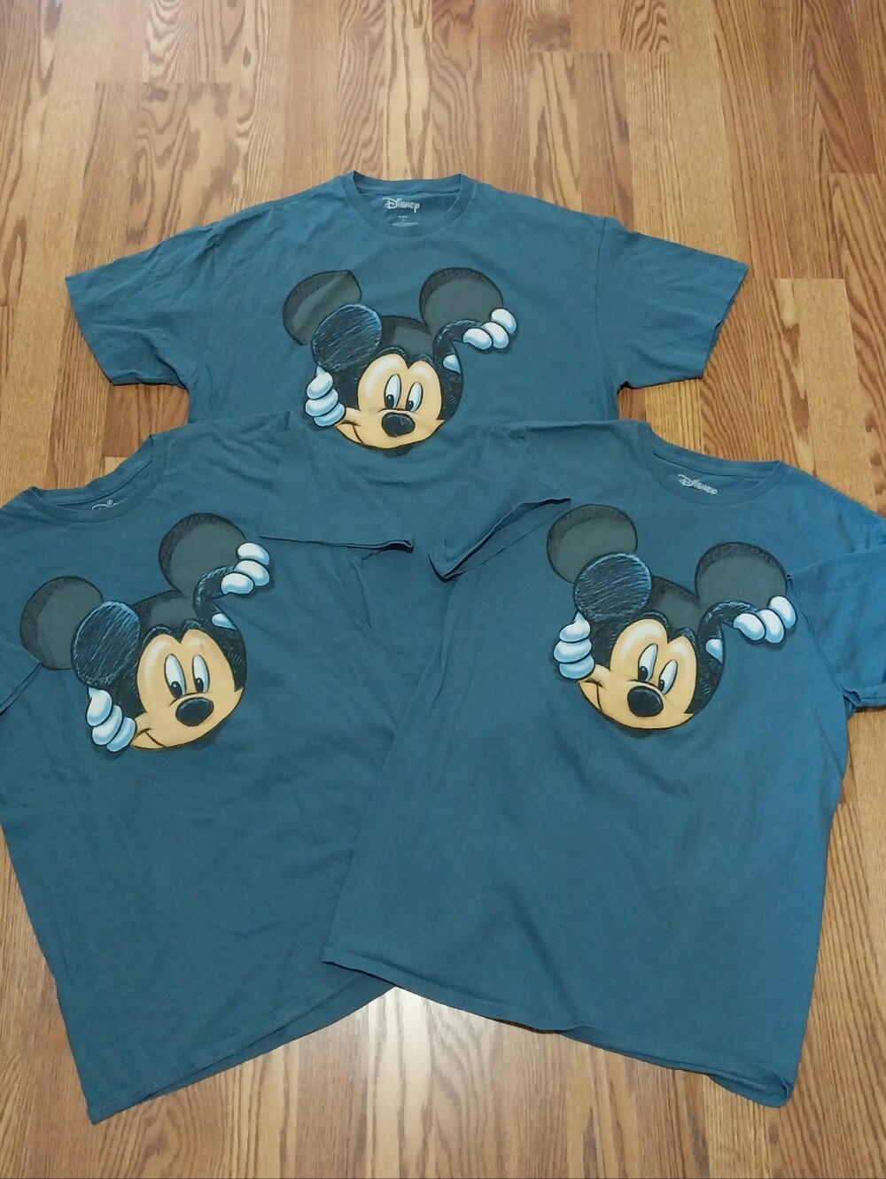 Disney Mickey Mouse Peekaboo Graphic Tee Women Size Blue Shirt Bundle Lot Disney